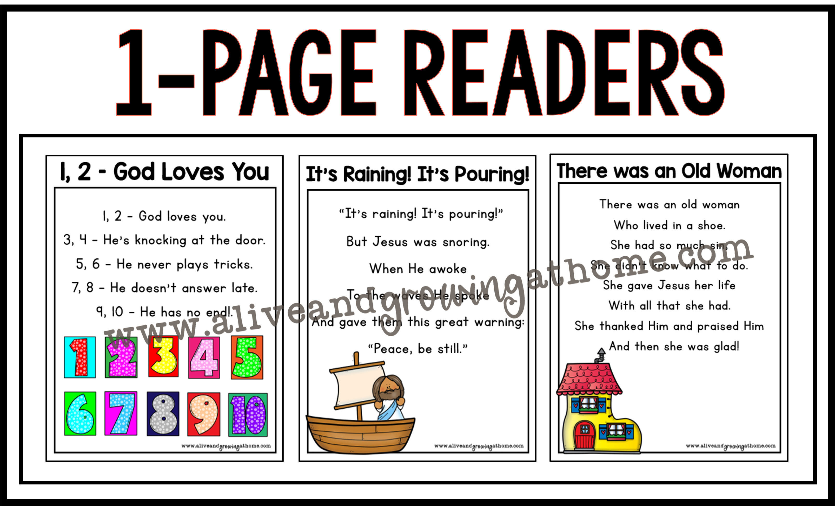1-Page Readers - Christian Nursery Rhymes