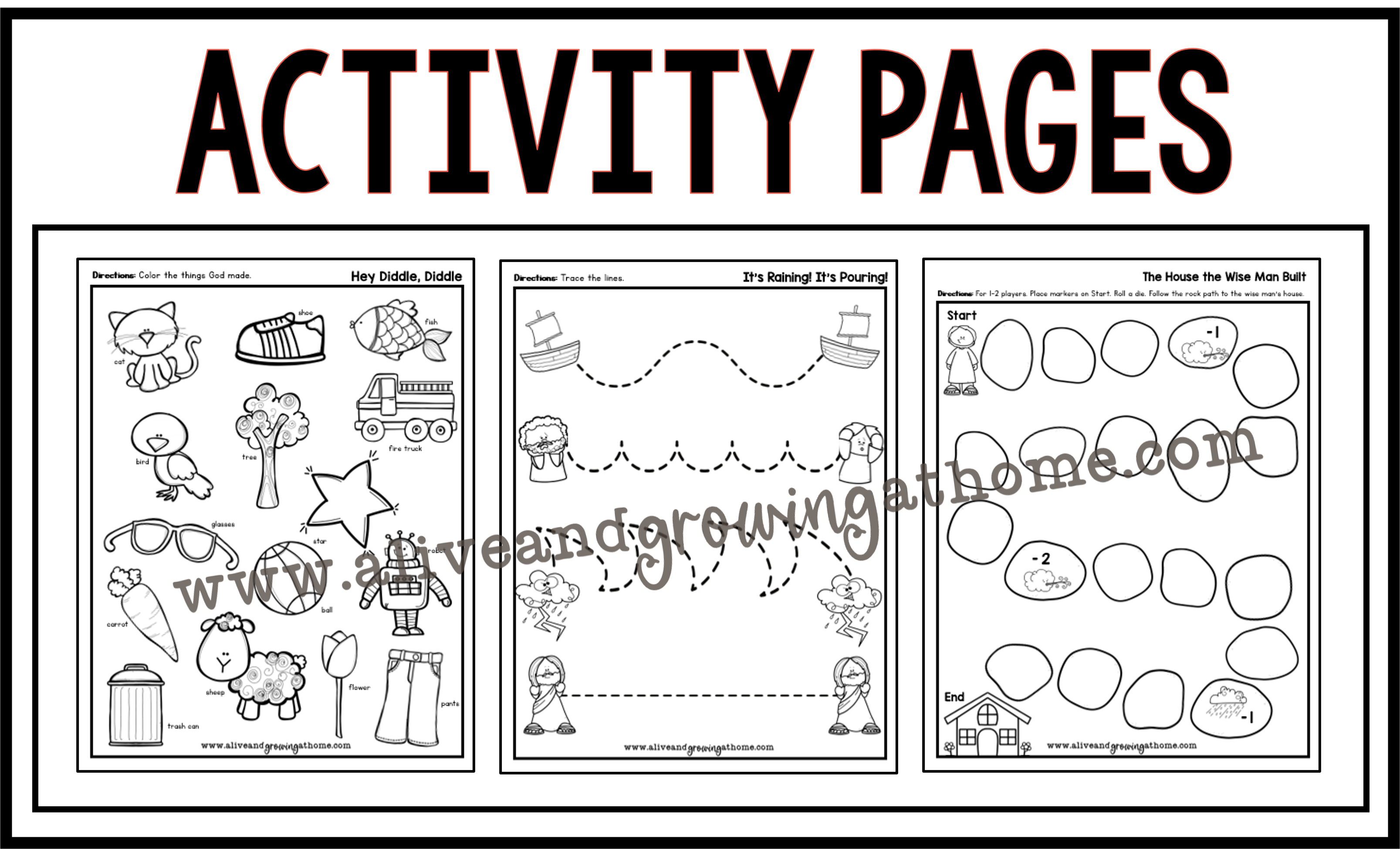 Activity Pages - Christian Nursery Rhymes