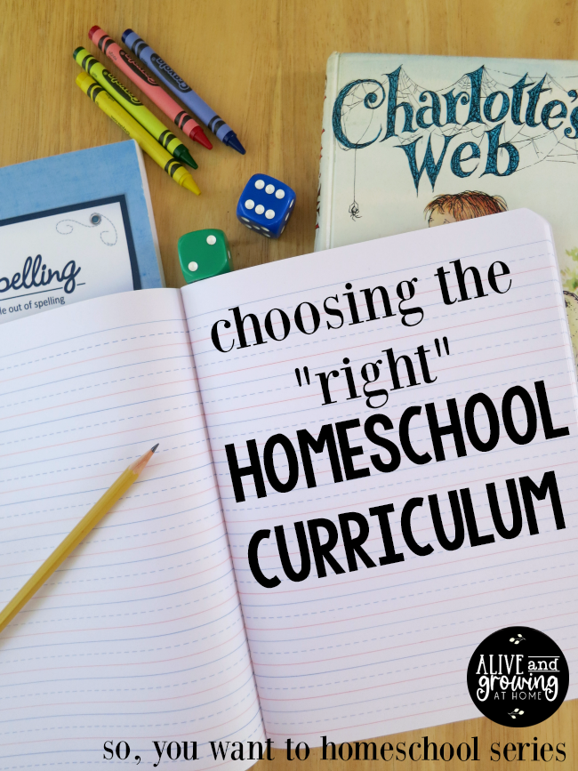 Choosing the "Right" Homeschool Curriculum - Alive and Growing @ Home