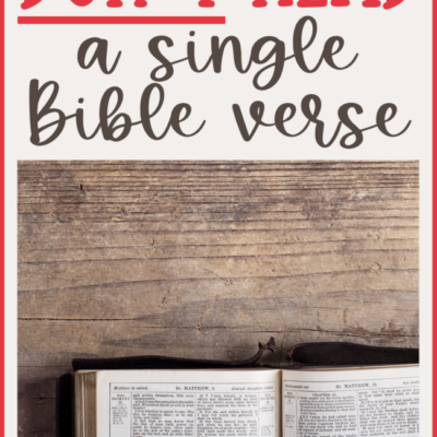 Don’t Read a Single Bible Verse
