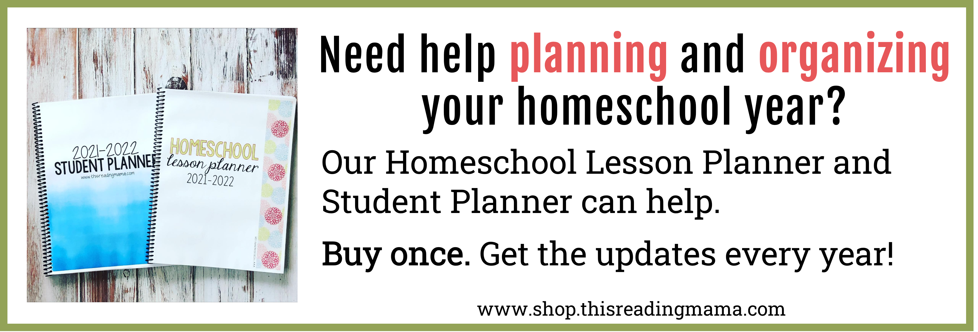 Homeschool Planners to help you plan and organize your year