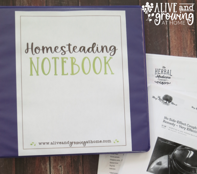 keeping a homesteading notebook - free printable notebook cover
