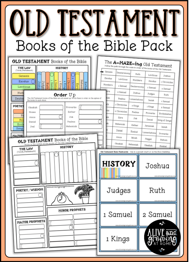 Old Testament Books Printable Pack - Subscriber Freebie - Alive and Growing at Home
