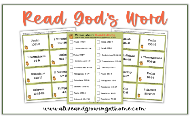 Read God's Word - Thanksgiving Printable Pack