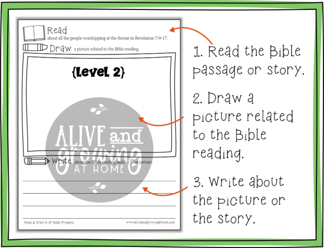 New Testament Prompts ~ Level 2 ~ Read, Draw, and Write ~ AGH