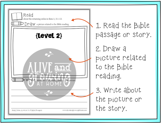 Old Testament Prompts ~ Level 2 ~ Read, Draw, and Write ~ AGH